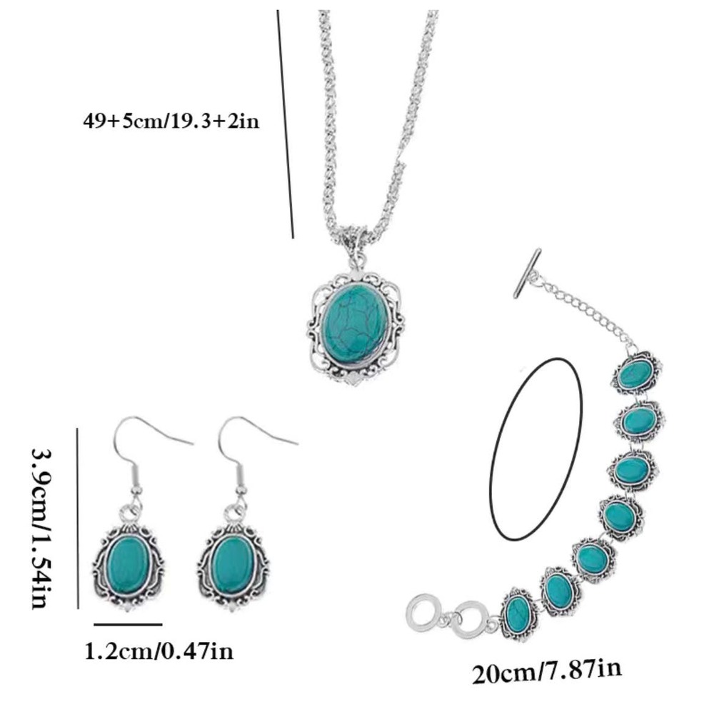 3-Piece Vintage Turquoise Bohemian Jewellery Set! Stunning set! - Picture 3 of 6
